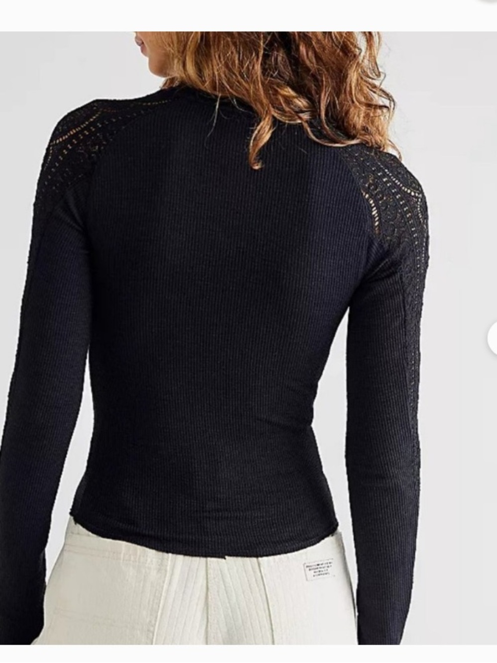 Free People Free Freddie Cuff Top Black size S - Picture 2 of 5